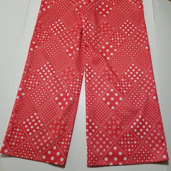 Womens S Vinage 70s Handmade 1 Piece Orange Polyester Jumpsuit Jumper 1970s - Picture 6 of 8